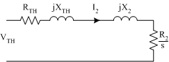 induction motor per-phase thevenin equivalent circuit model