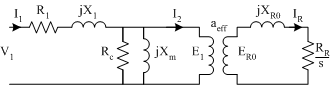 modified per-phase transformer equivalent circuit model