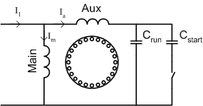 Capacitor-Start Capacitor-Run Circuit Schematic