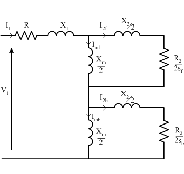 Single phase induction motor equivalent circuit