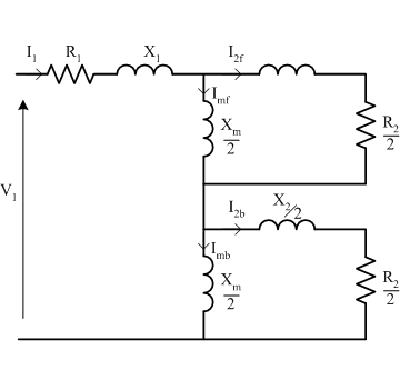 Single phase equivalent circuit at standstill