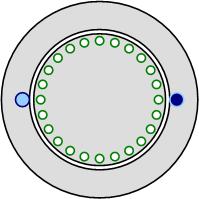 Schematic cross section of a single phase induction motor